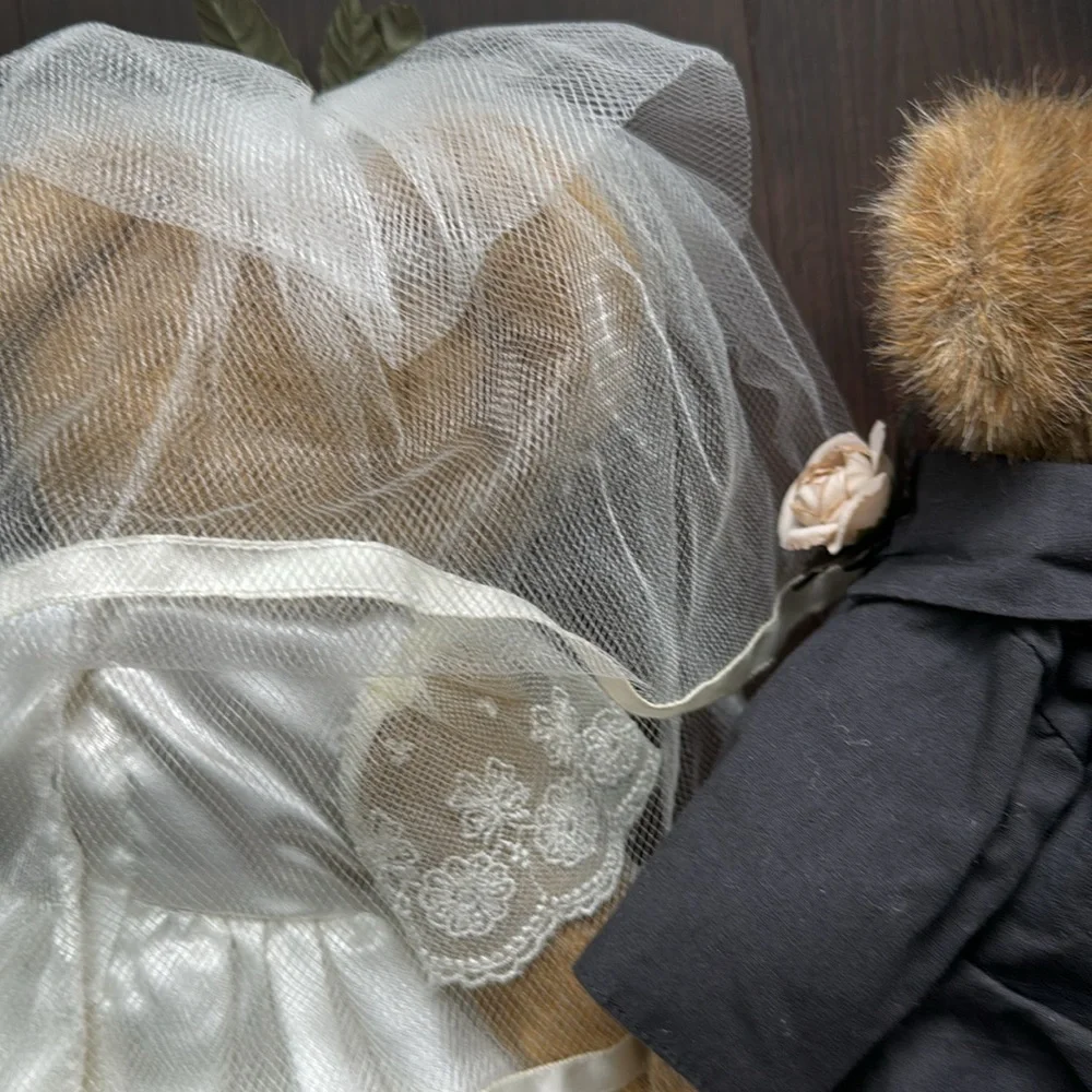 BOYDS BEARS MRS MR EVERLOVE WEDDING MARRIAGE COUPLE GOWN VEIL TUX GARTER PLUSH